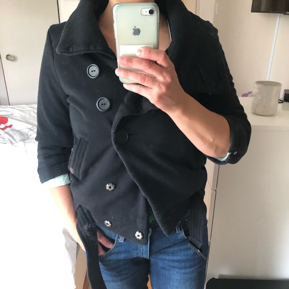Aritzia Community Organic Cotton Bomber Jacket with belt - Picture 1 of 14